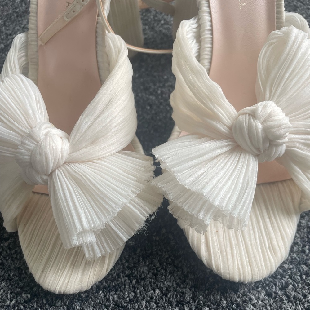 Camellia Pearl Pleated Bow Heel - Picture 3 of 5